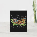 Cartão Sloth Menorah Hanukkah Chanukah Animal Sloths Jewi<br><div class="desc">Sloth Menorah Hanukkah Chanukah Animal Sloths Judaico</div>