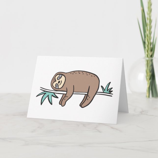 Cartão Sloth Says Relax (Frente)