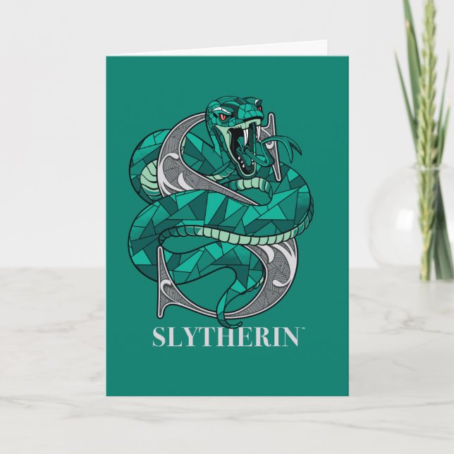 Cartão SLYTHERIN™ Crosshatch Emblem (Frente)