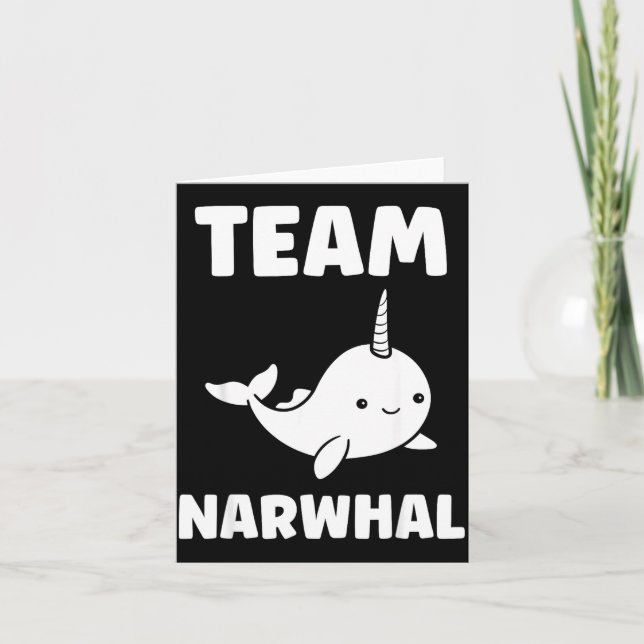 Cartão Small Cute Simple Minimalist Sea Unicorn Team Narw (Frente)
