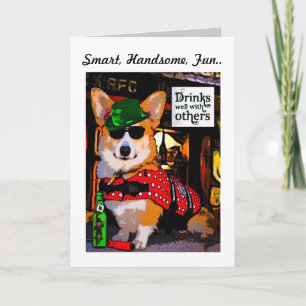 Cartão Smart Tricolor Corgi Father's Day Greeting Card