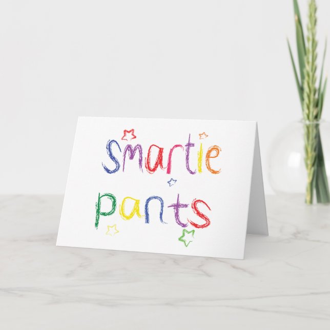 Cartão Smartie Pants parabéns divertidos (Frente)