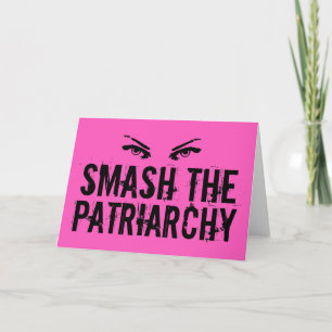 Cartão Smash the Patriarchy Pink Feminist Quote Grunge