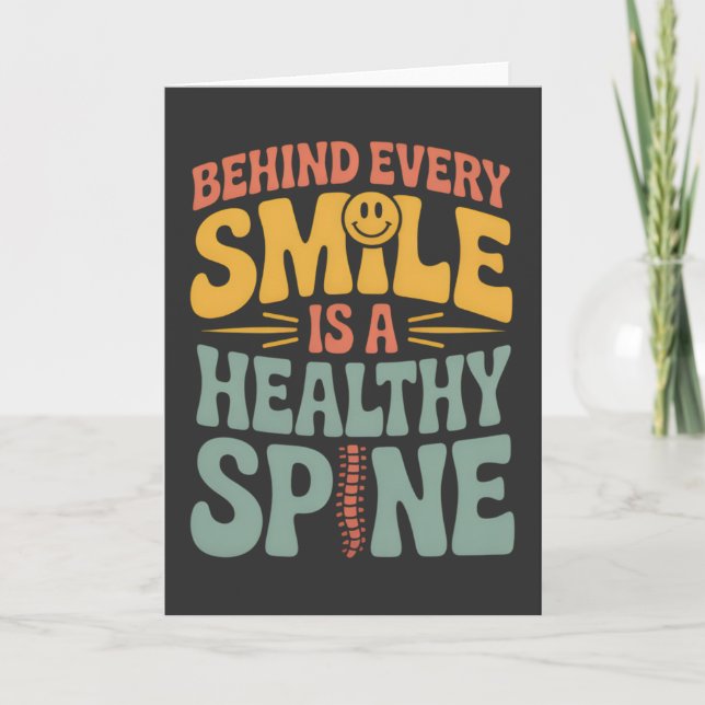 Cartão Smile Healthy Spine Chiropractor Cote Design (Frente)