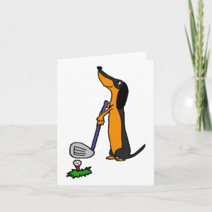 Cartão Smiletodaytees Engraçado Dachshund Dog Golf