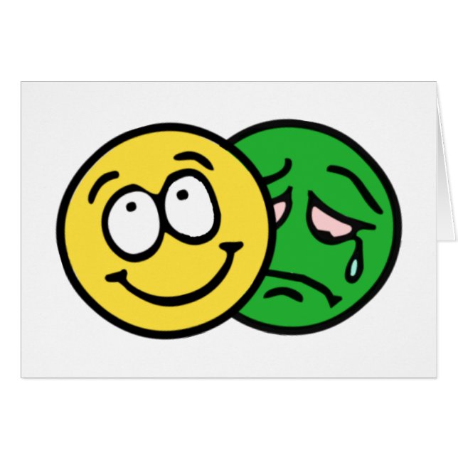 Cartão Smilie theater comédia tragédia (Frente Horizontal)