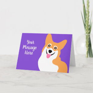 Cartão Smiling Corgi Birthday Custom Text