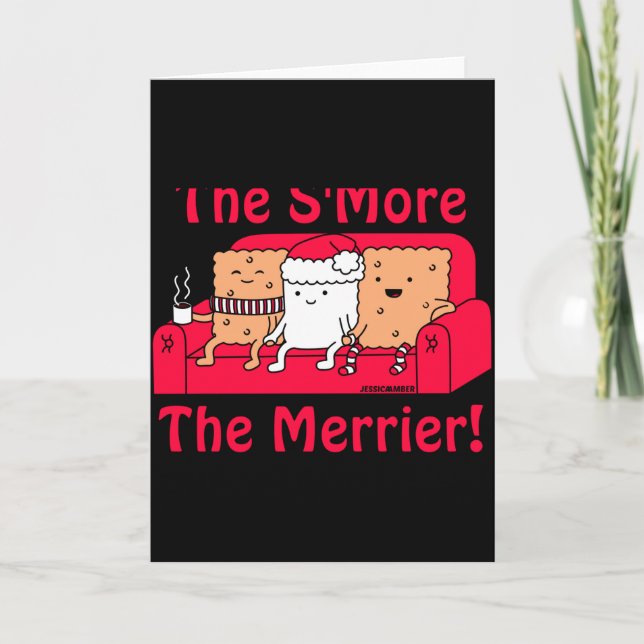 Cartão Smore Merrier Cute Kids Cartoon Christmas  (Frente)