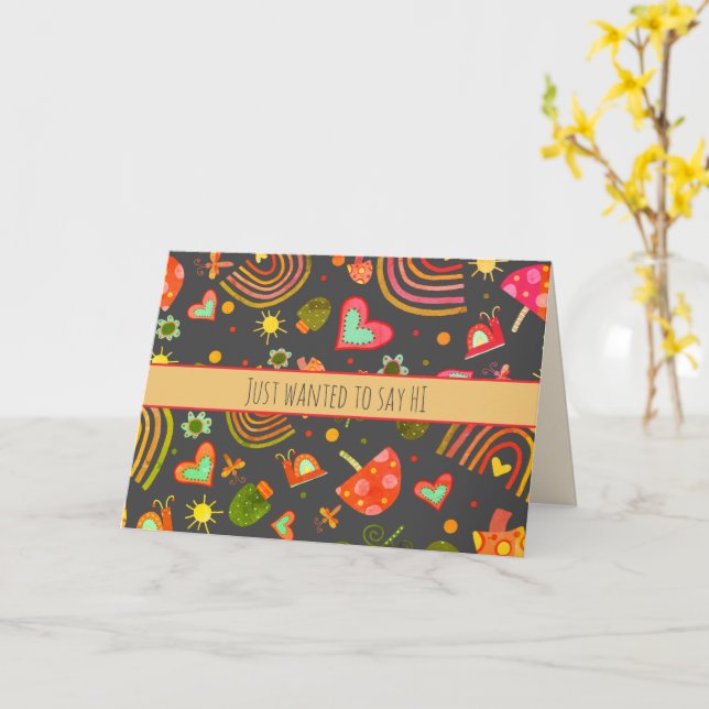 Cartão Snail Mail Cogumelos Arco-Íris Diversão Inspirivaç (Flor Amarela)