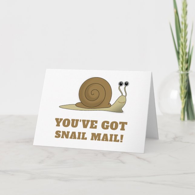 Cartão Snail Mail Cute Funny Retro (Frente)