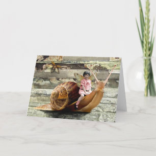 Cartão Snail Ride Greeting Card