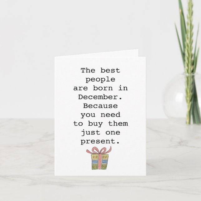 Cartão Snarky Engraçado Natal Dezembro Aniversário (Frente)