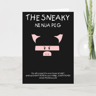 Cartão Sneaky Ninja Pig