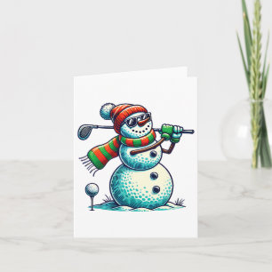 Cartão Snoman Encantado Jogando Golf Ball De Natal Amor
