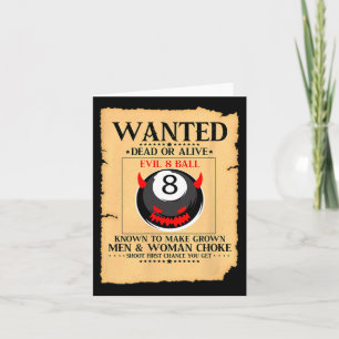 Cartão Snooker do Jogador de Piscina Billiard 8 Ball Bill