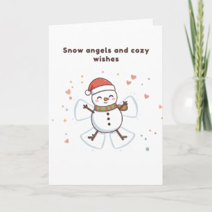 Cartão Snow Angels e Cozy Wishes Cute Puchi Dōshi