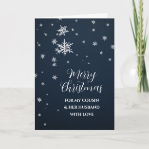 Cartão Snow Cousin e seu marido Feliz Natal