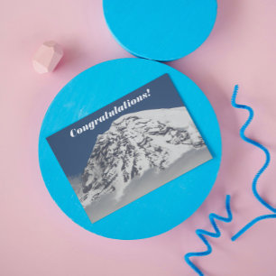 Cartão Snow Covered Mountaintop Photo Congratulations