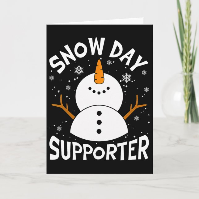 Cartão Snow Day Supporter Snowflake Funny Teacher Christm (Frente)