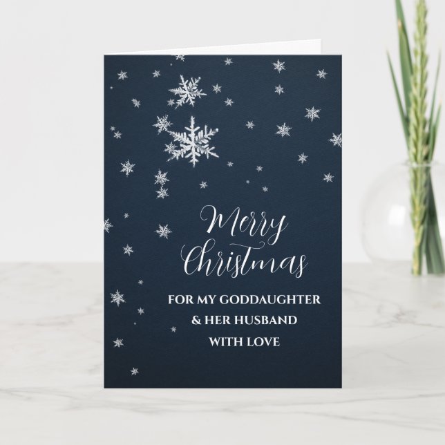 Cartão Snow GodFilha e seu marido Feliz Natal (Frente)