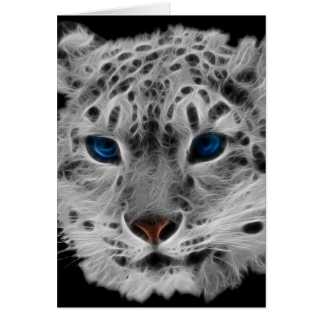Cartão Snow Lepard Fractal (Frente)