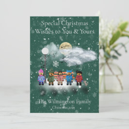 Cartão Snow Quintet Family Christmas Flat