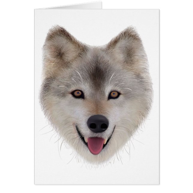 Cartão Snow Wolf Sketch (Frente)