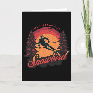 Cartão Snowbird Utah Cordilheira Wasatach Neve Esquiando