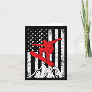 Cartão Snowboard American Flag Patriótico Win