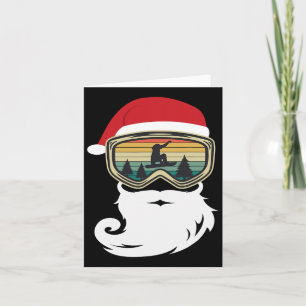 Cartão Snowboard Christmas As Santa Claus Snowboarder