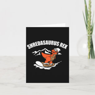 Cartão Snowboard Dinossaur Engraçado Snowboard Gift