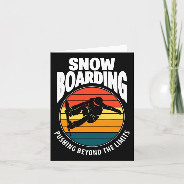 Cartão Snowboard Empurrando Os Limites Da Neve Engraçada (Frente)