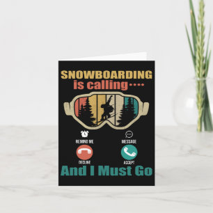Cartão Snowboard Está Ligando E Eu Tenho Que Ir Engraçado