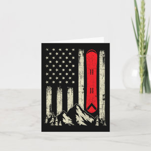 Cartão Snowboard Lover - Estados Unidos Flag Snowboarder 