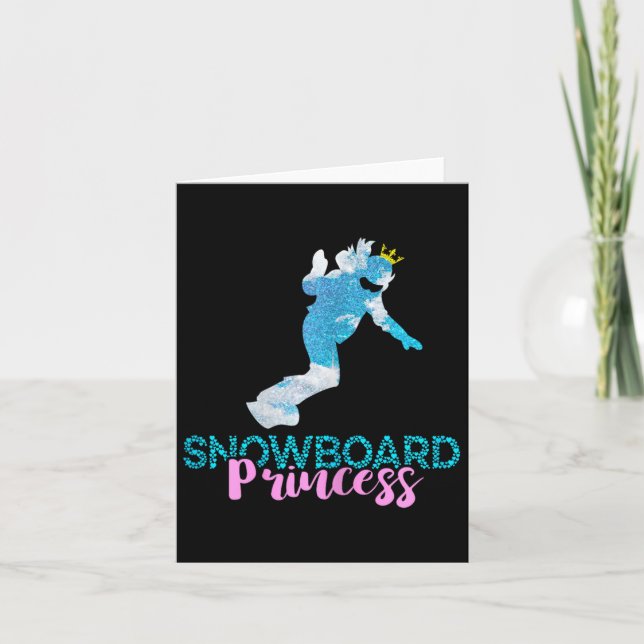 Cartão Snowboard Princesa Snowboarder Snowboard Winter (Frente)