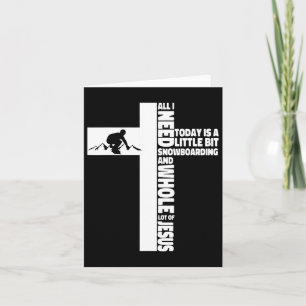 Cartão Snowboard Snowboard Jesus Faith Cross Christian