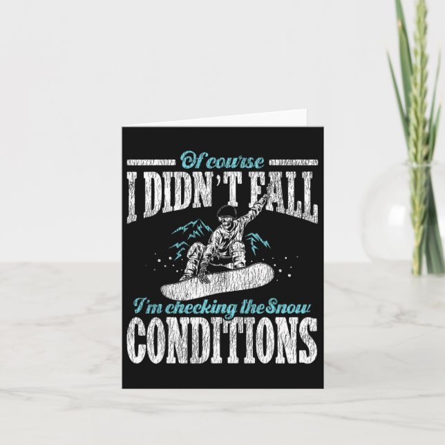 Cartão Snowboard Snowboard Não Caí Estou a verificar (Frente)