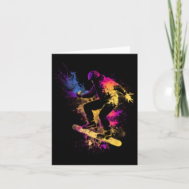 Cartão Snowboard Snowboard Silhouette Gift (Frente)