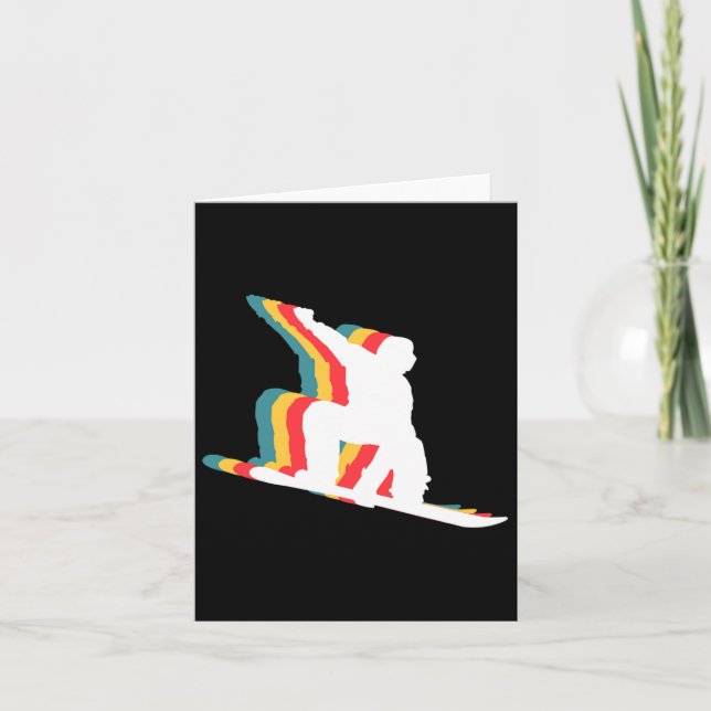 Cartão Snowboard Snowboard Snowboard Retro (Frente)