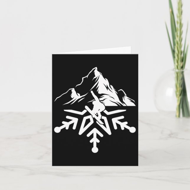 Cartão Snowboard Snowboard Snowflake Vintage Retro (Frente)