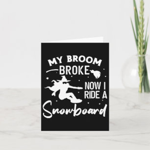 Cartão Snowboard Snowboard Vintage Halloween Bruxa