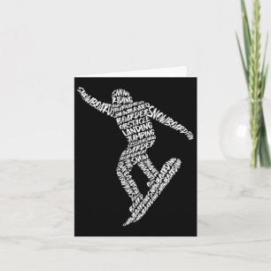 Cartão Snowboard Typografia Boys Crianças Sn