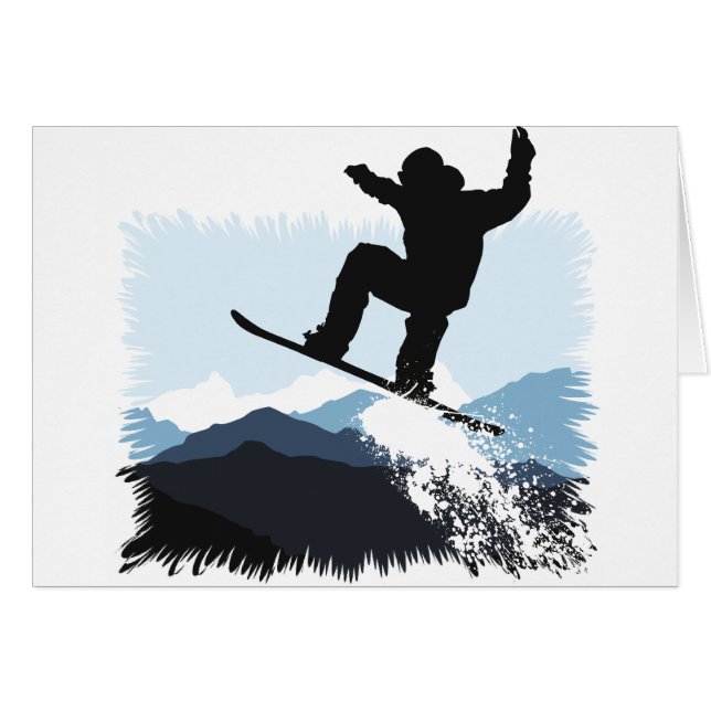 Cartão Snowboarder Action Jump (Frente Horizontal)