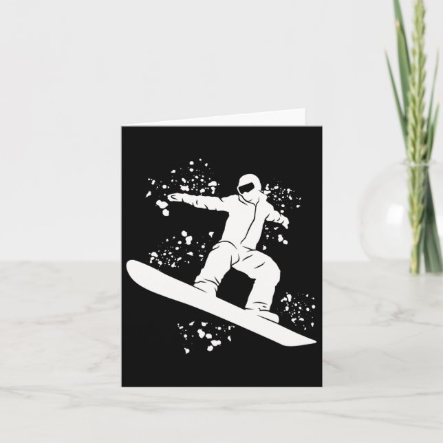 Cartão Snowboarder Colorida Snowboard 2 (Frente)
