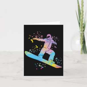 Cartão Snowboarder Colorida Snowboard 4