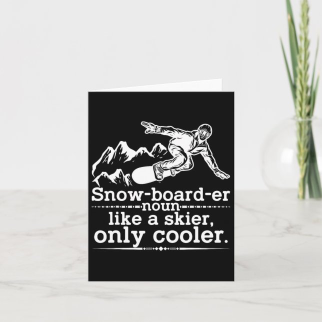 Cartão Snowboarder Definição Engraçado Snowboard Winter S (Frente)