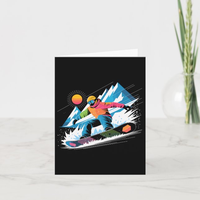 Cartão Snowboarder Explora O Lover Snowboard Dos Slopes (Frente)