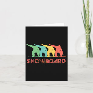 Cartão Snowboarder - Gráfico de Snowboard com Arte RetroP