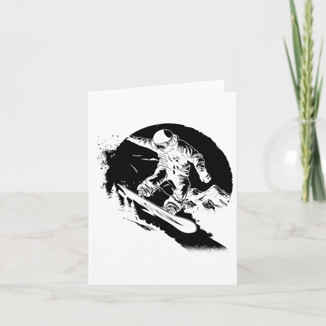 Cartão Snowboarder Graphic Freestyle Snowboard (Frente)