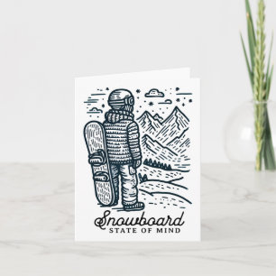 Cartão Snowboarder minimalista - Mountain Adventure Snowb